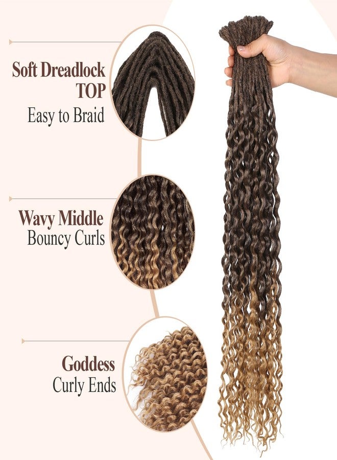 WIGER Ombre Blonde Curly Dreads Extension Wavy Double Ended Dreadlock Extensions Honey Blonde DE Ombre Curly Twist Faux Locs Hair Handmade Synthetic Soft Locs Hair Weave (20 Strands, 1B/27) - Image 5